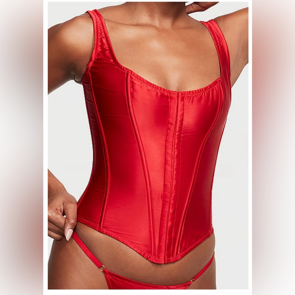 VICTORIA’S SECRET CLASSIC SILK CORSET SET! ❤️❤️🌹🌹